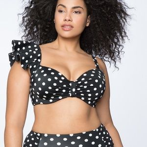 NWOT- Eloquii Ruffle Strap Bikini Top - 22W